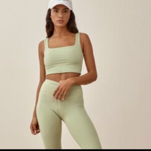 Reformation Eco Stretch Green Crop Tank Top XS